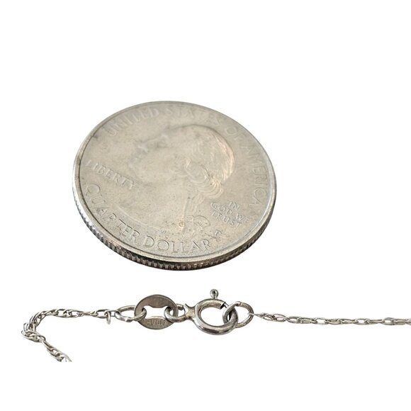 Sterling Silver Articulated Book Pendant Blue Glass Stone Chain Necklace, J36 - Picture 6 of 8